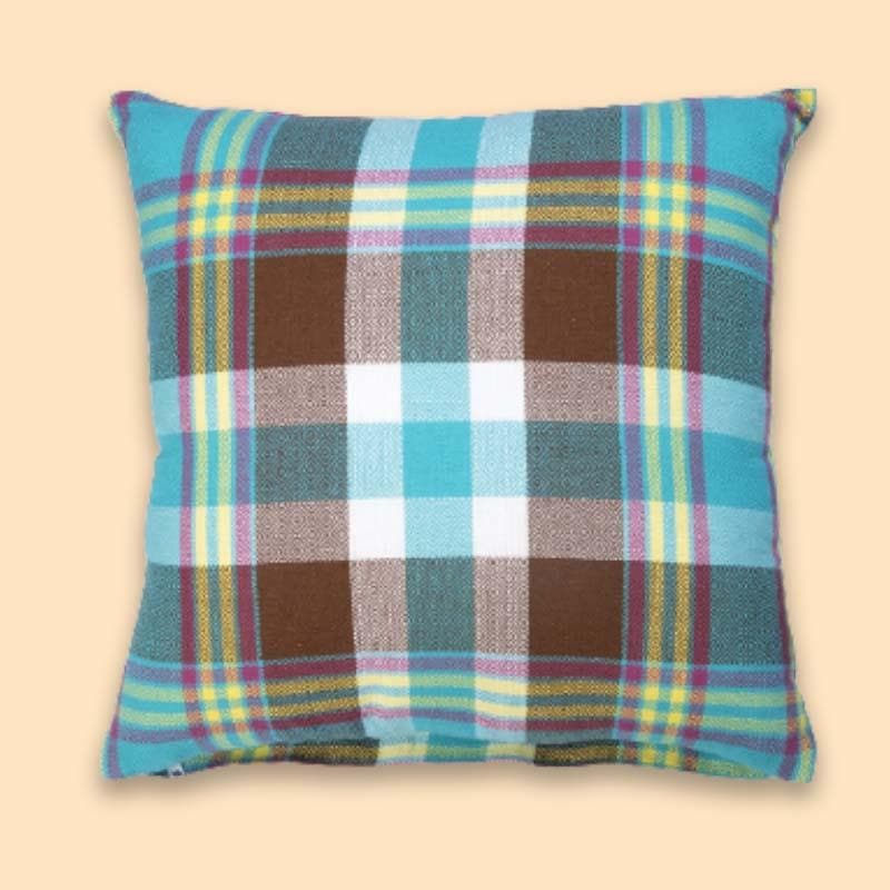 Buy Happy Checks Cushion Cover - Blue - Set Of Five Cushion Cover Sets from Vaaree