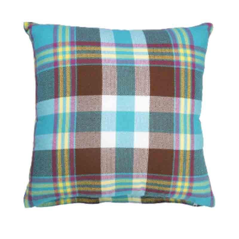 Buy Happy Checks Cushion Cover - Blue - Set Of Five Cushion Cover Sets from Vaaree