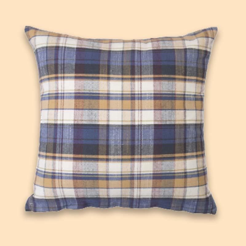 Cushion Cover Sets - Happy Checks Cushion Cover - Navy - Set Of Five