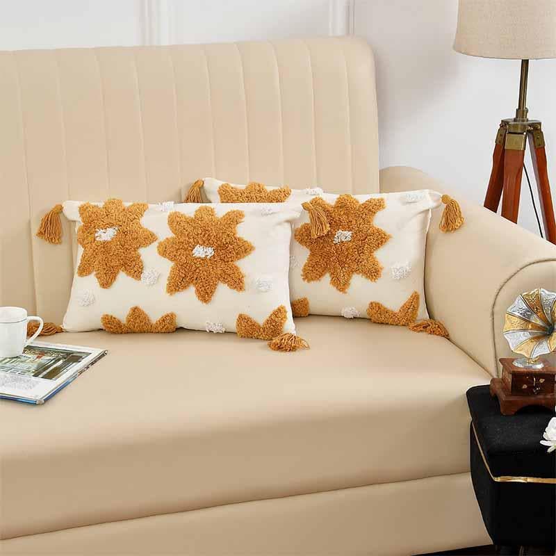 Buy Happy Sunflower Cushion Cover- Set Of Two Cushion Cover Sets from Vaaree