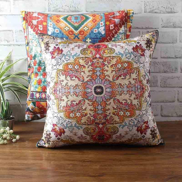 Buy Cushion Cover Sets - Krazy Kaleidoscopic Cushion Cover - Set Of Two at Vaaree online
