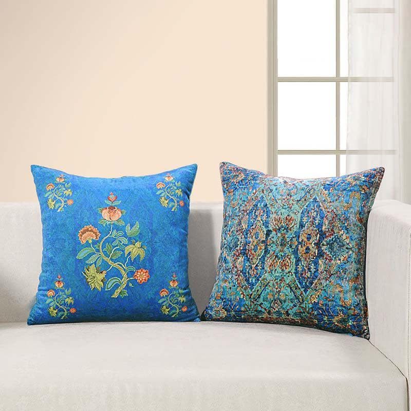 Buy Lapiz Lazuli Cushion Cover - Set Of Two Cushion Cover Sets from Vaaree