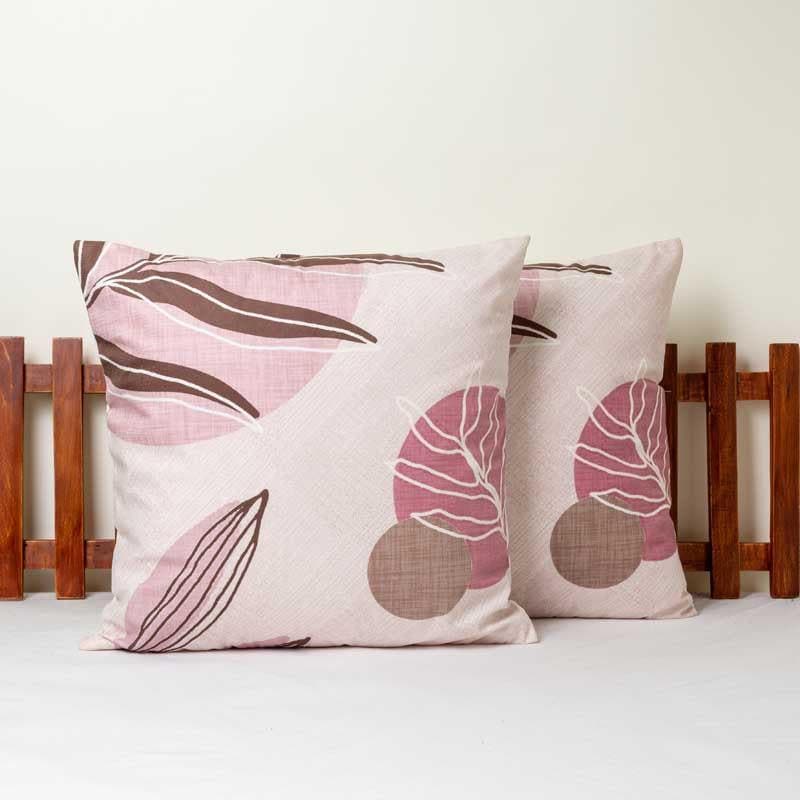 Cushion Cover Sets - Leafy Bliss Printed Cushion Cover - Set Of Two