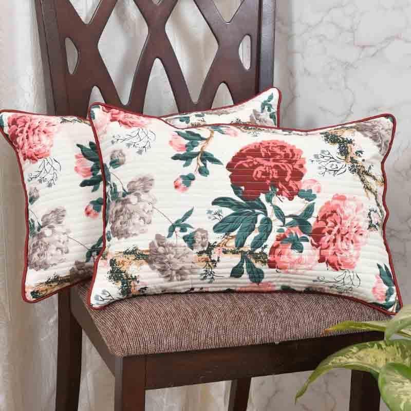 Buy Miss Rose Rectangular Cushion Cover - Set Of Two Cushion Cover Sets from Vaaree