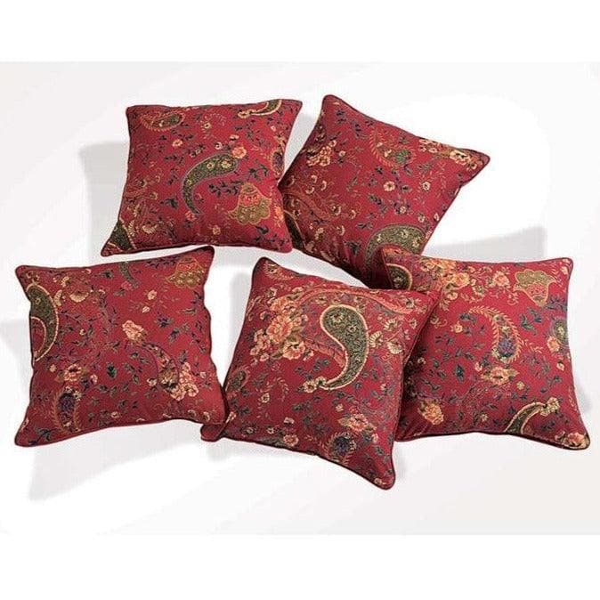 Cushion Cover Sets - Paisleys are Red Cushion Cover - Set Of Five