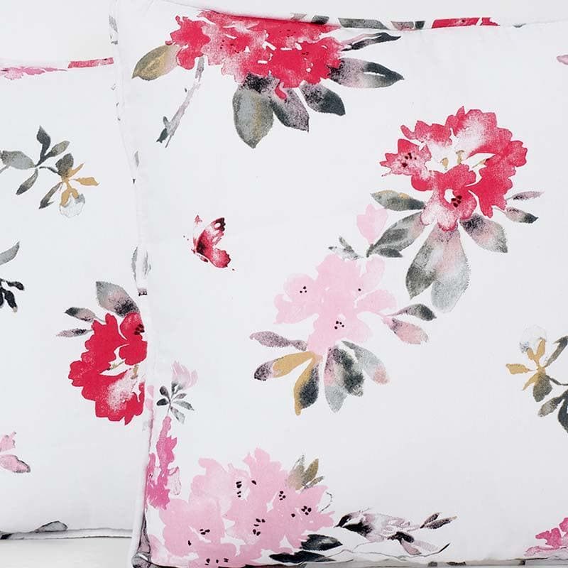 Buy Pink Blooms Cushion Cover - Set Of Two Cushion Cover Sets from Vaaree