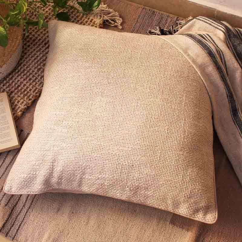 Buy Sandy Cushion Cover (Beige)- Set Of Two Cushion Cover Sets from Vaaree