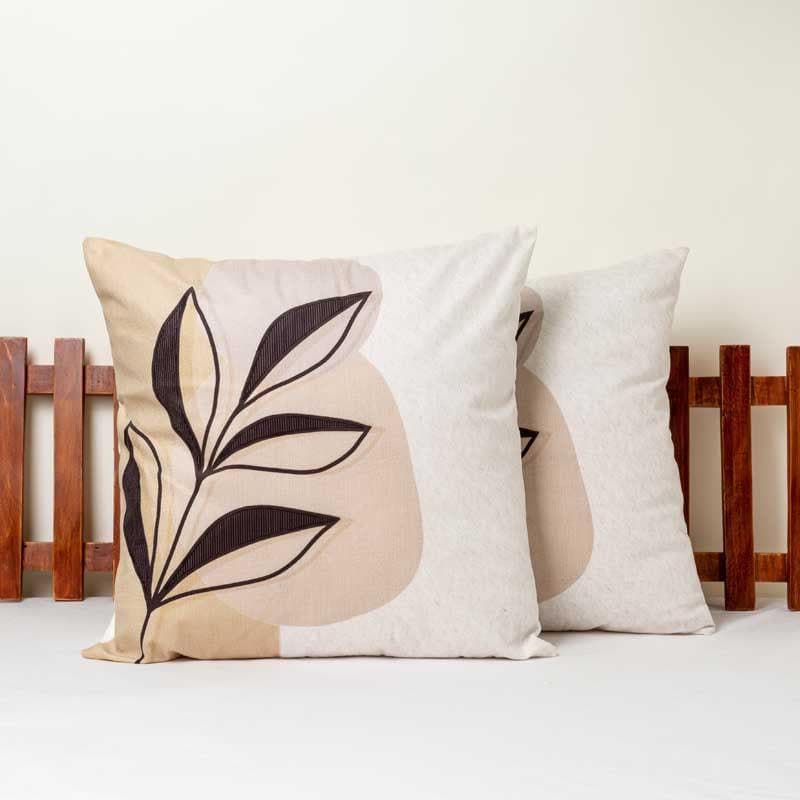 Buy The Painted Leaf Printed Cushion Cover - Set Of Two Cushion Cover Sets from Vaaree