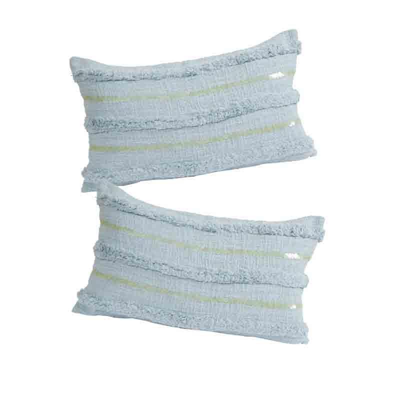 Buy Tinsel Cushion Cover - (Blue) - Set Of Two Cushion Cover Sets from Vaaree