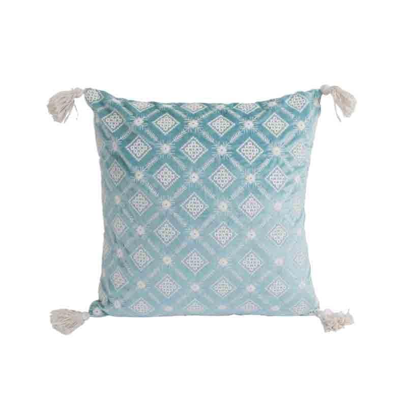 Buy Diamond Lattice Cushion Cover - (Blue) Cushion Covers from Vaaree