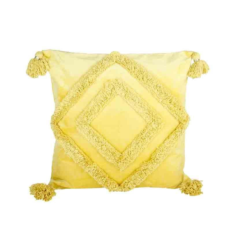 Buy Diamond Rings Tufted Cushion Cover - (Yellow) Cushion Covers from Vaaree