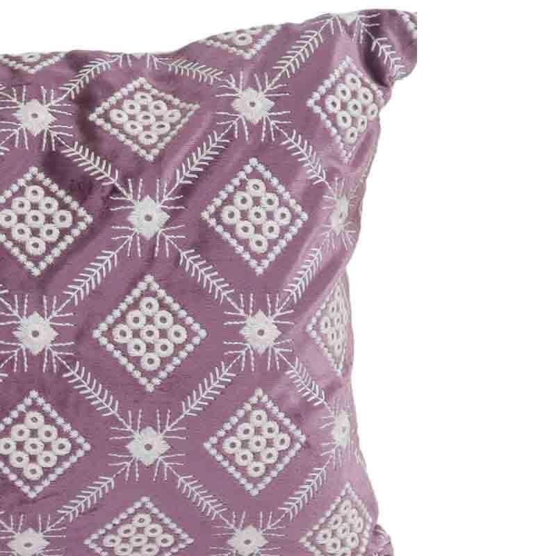 Buy Embroidered Lattice Cushion Cover - (Purple) Cushion Covers from Vaaree