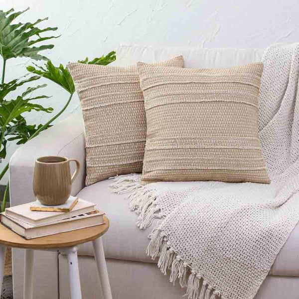 Buy Cushion Covers - Hammock Beach Cushion Cover - Beige at Vaaree online