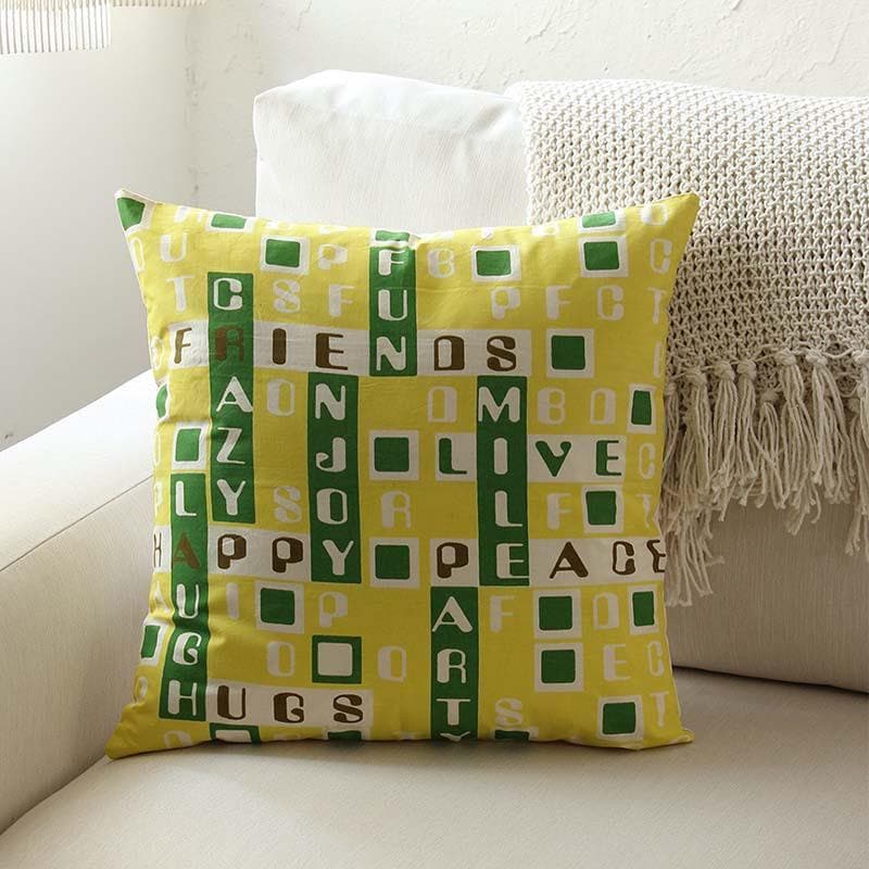 Buy It's Scrabble Cushion Cover - Green Cushion Covers from Vaaree