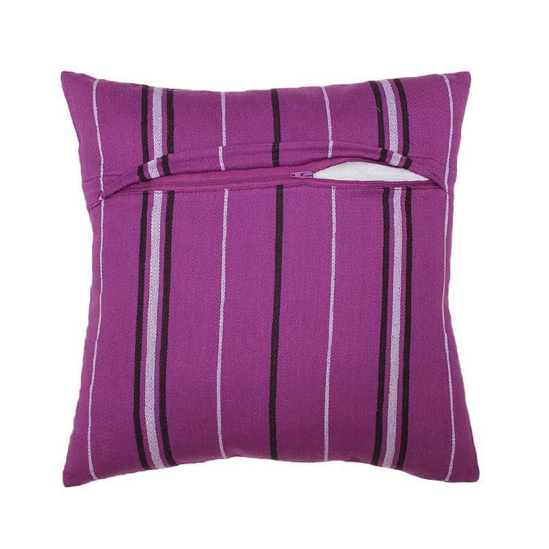 Buy Lovely Stripes Cushion Cover - Purple Cushion Covers from Vaaree