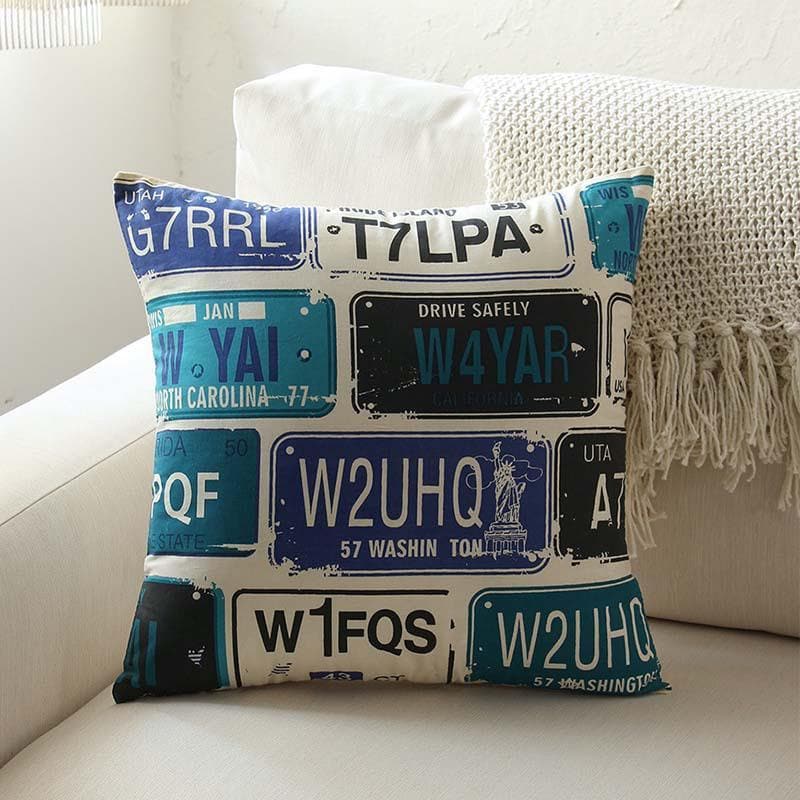 Buy Number plates Cushion Cover Cushion Covers from Vaaree