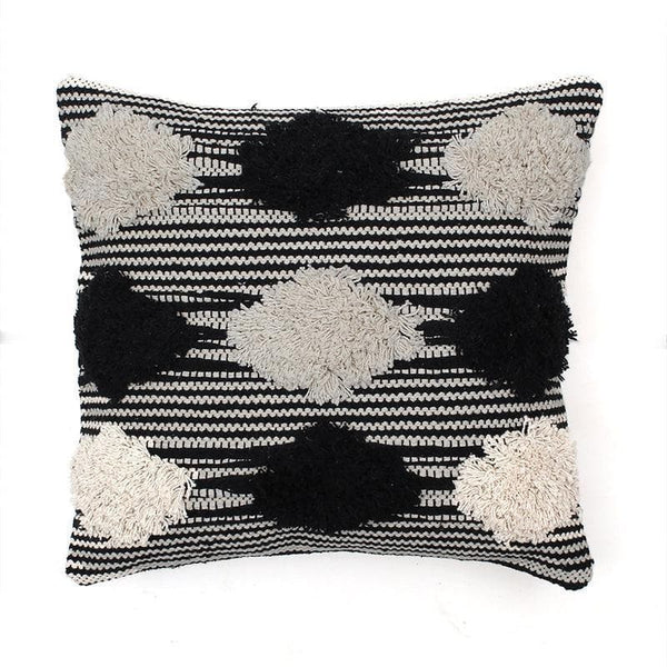 Cushion Covers - Chaukadi Cushion Cover - Black