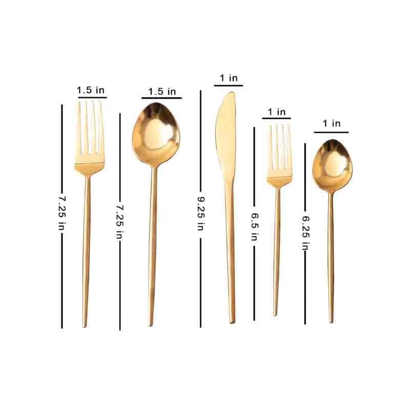 Cutlery Set - Mia Cutlery (Gold) - Set Of Five