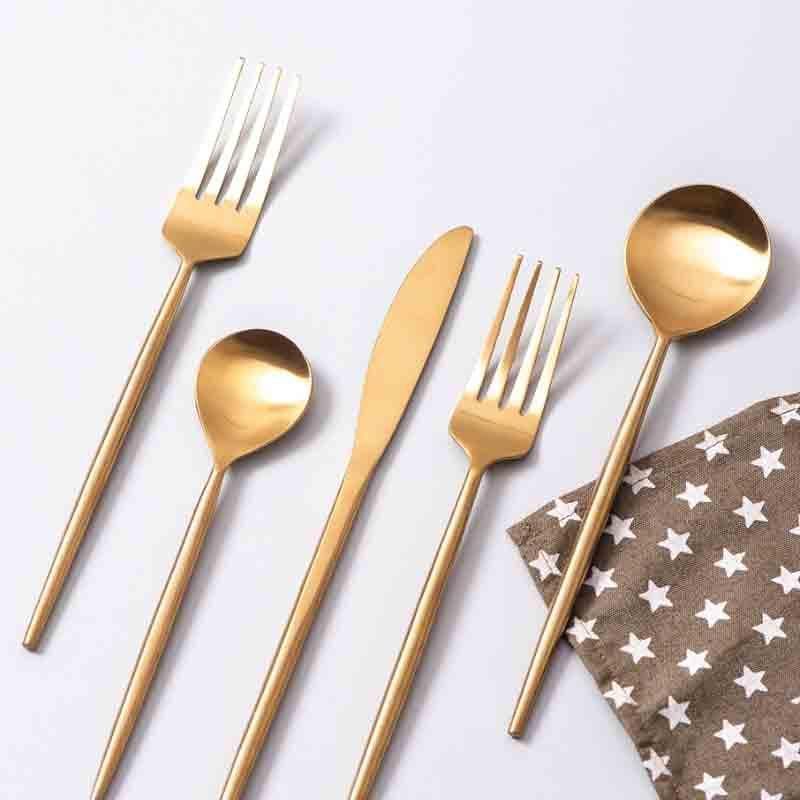 Buy Miaa Cutlery (Gold)- Set Of Five Cutlery Set from Vaaree