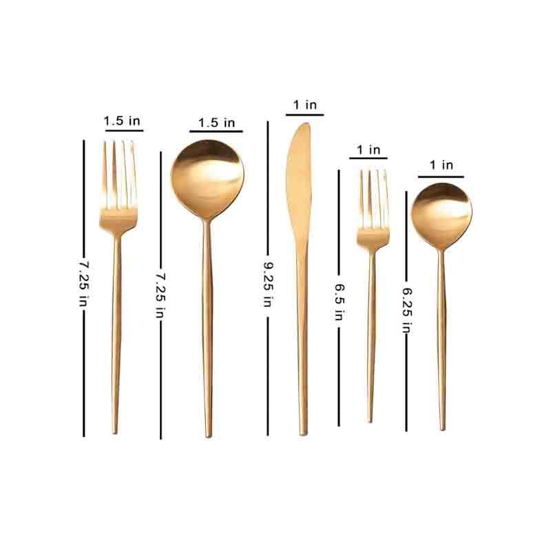 Buy Miaa Cutlery (Gold)- Set Of Five Cutlery Set from Vaaree