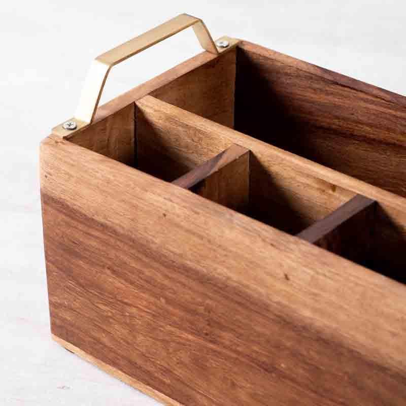 Buy Cedar Cutlery Holder - Gold Cutlery Stand from Vaaree