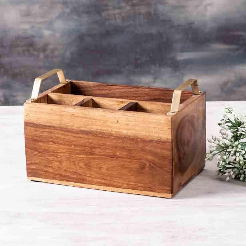 Buy Cedar Cutlery Holder - Gold Cutlery Stand from Vaaree