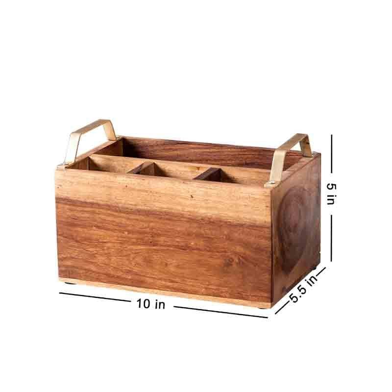 Buy Cedar Cutlery Holder - Gold Cutlery Stand from Vaaree