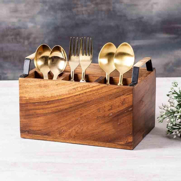 Buy Cedar Cutlery Holder - Silver Cutlery Stand from Vaaree