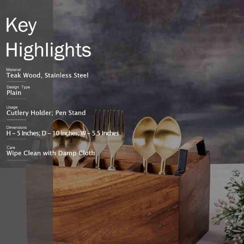 Buy Cedar Cutlery Holder - Silver Cutlery Stand from Vaaree