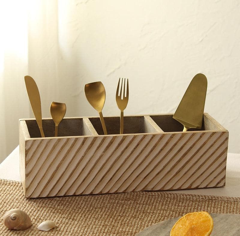 Buy Cutlery Stand - Distressed Waves Storage Box at Vaaree online