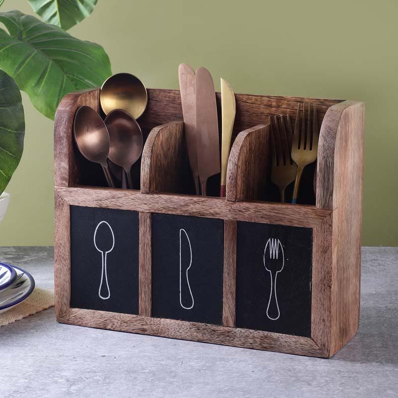 Buy Elite Wooden Cutlery Box Cutlery Stand from Vaaree