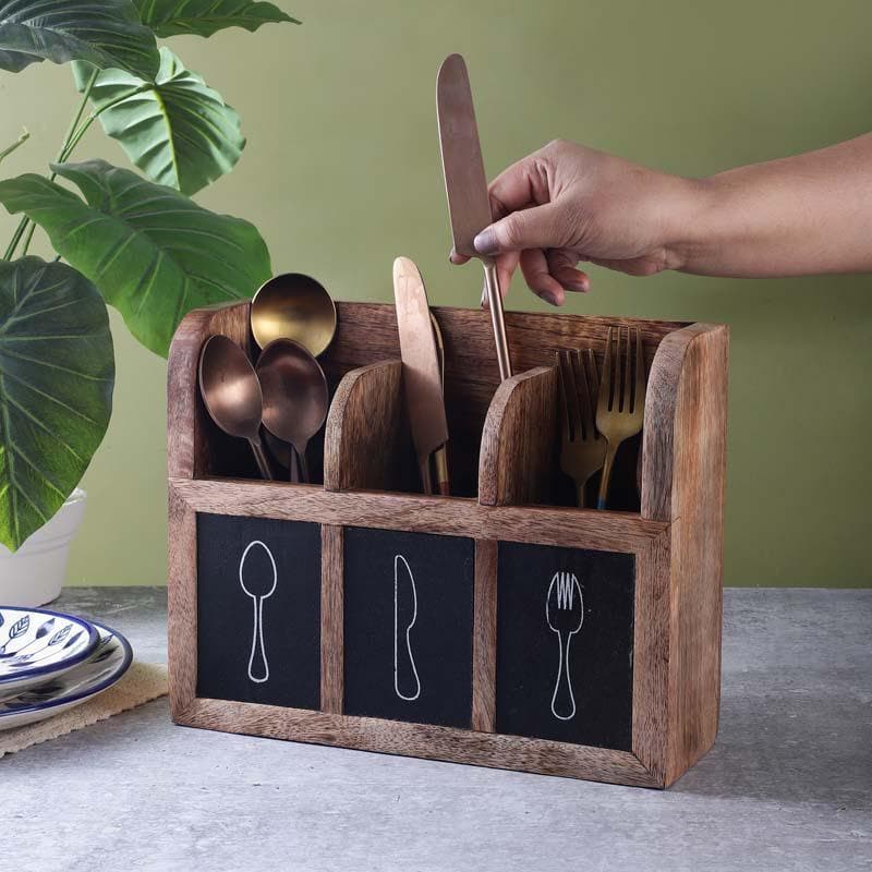 Buy Elite Wooden Cutlery Box Cutlery Stand from Vaaree