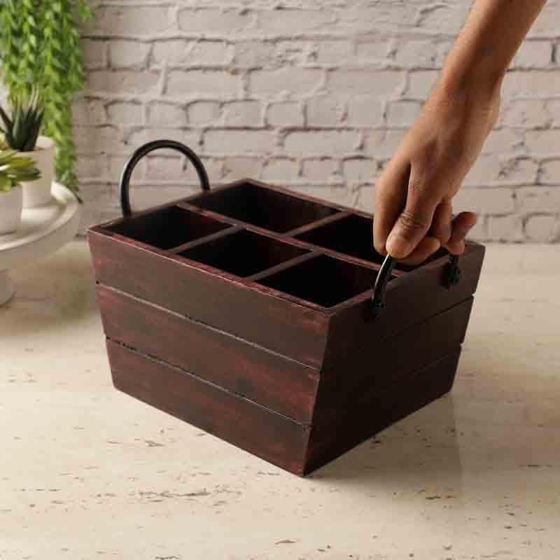 Buy Willow Cutlery Caddy - Brown Cutlery Stand from Vaaree