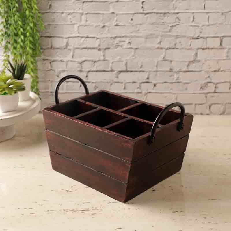 Buy Willow Cutlery Caddy - Brown Cutlery Stand from Vaaree