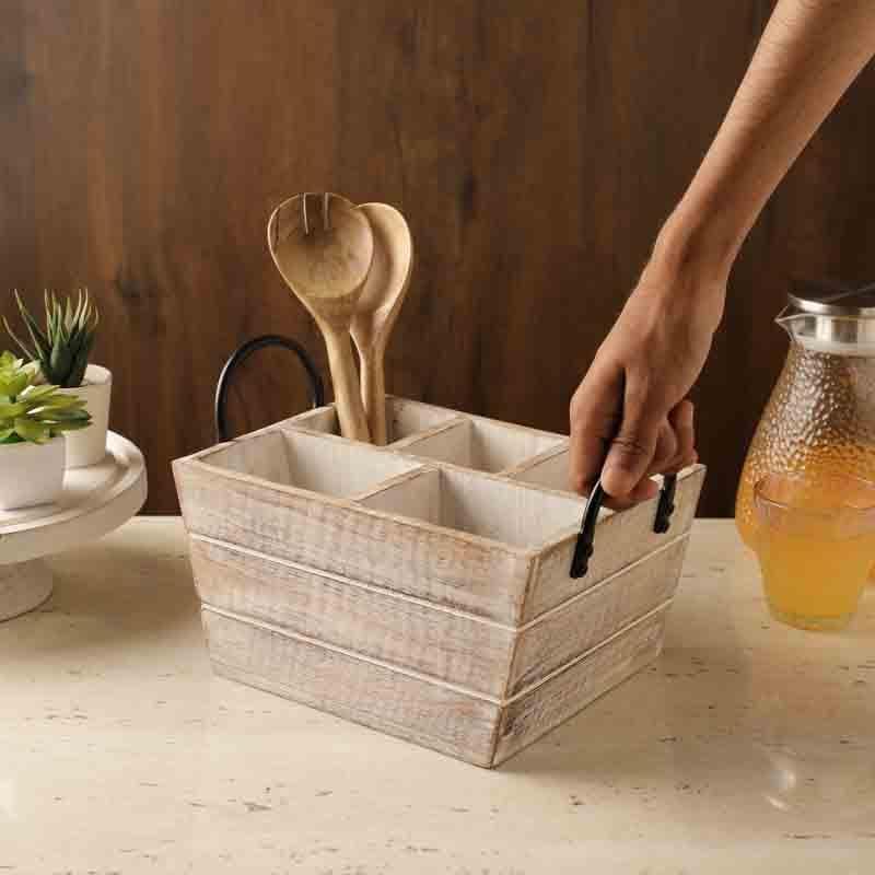 Buy Willow Cutlery Caddy - White Cutlery Stand from Vaaree