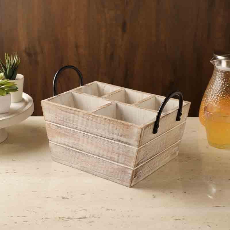 Cutlery Stand - Willow Cutlery Caddy - White