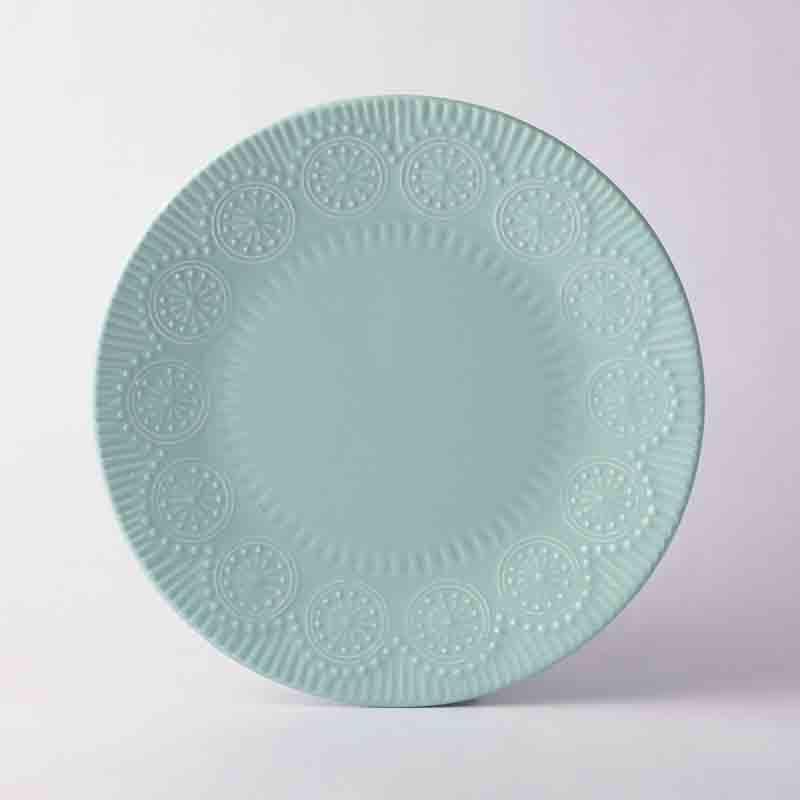 Buy Crown Dinner Plate - Green - Set Of Two Dinner Plate from Vaaree