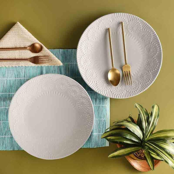 Buy Dinner Plate - Crown Dinner Plate - Grey - Set Of Two at Vaaree online