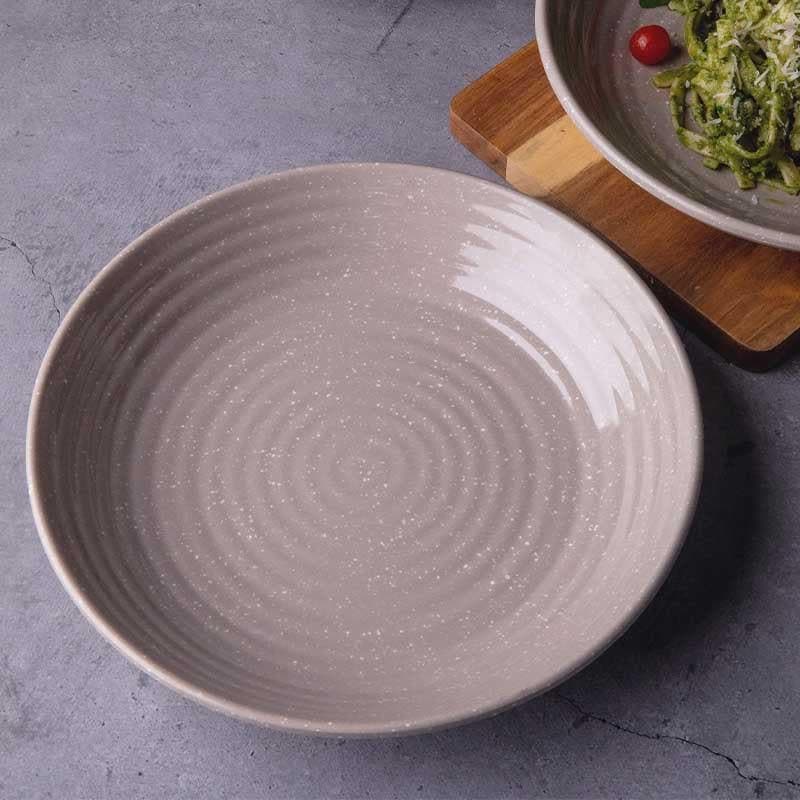 Buy Frieda Melamine Pasta Plate - Grey - Set of Four Pasta Plate from Vaaree