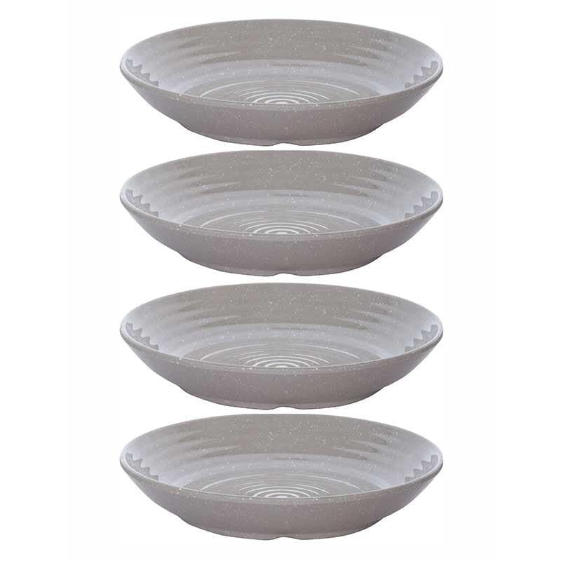 Buy Frieda Melamine Pasta Plate - Grey - Set of Four Pasta Plate from Vaaree