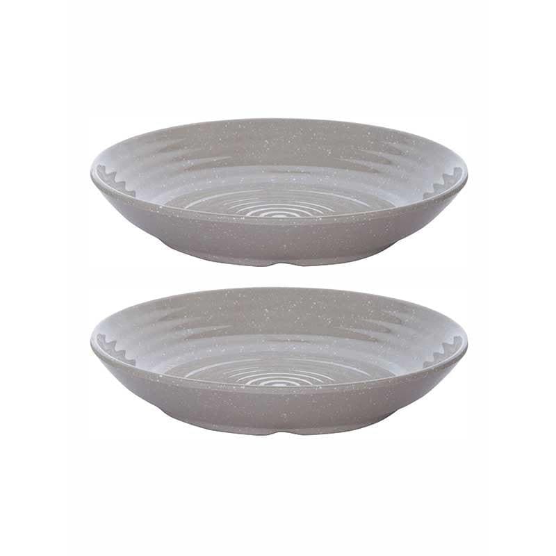 Buy Frieda Melamine Plate - Grey - Set of Two Dinner Plate from Vaaree