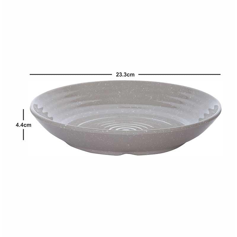 Buy Frieda Melamine Plate - Grey - Set of Two Dinner Plate from Vaaree