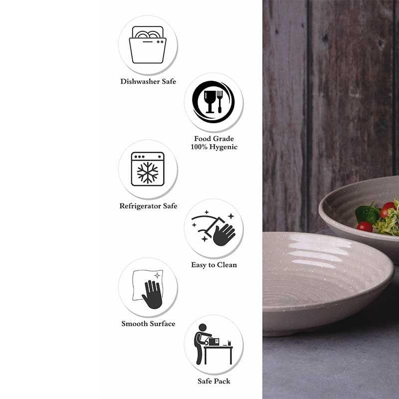 Buy Frieda Melamine Plate - Grey - Set of Two Dinner Plate from Vaaree