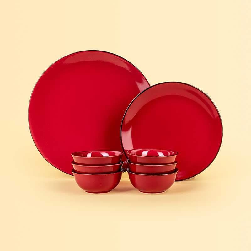 Buy Basic Crimson-y Dinner Set - 18 Piece Set Dinner Set from Vaaree