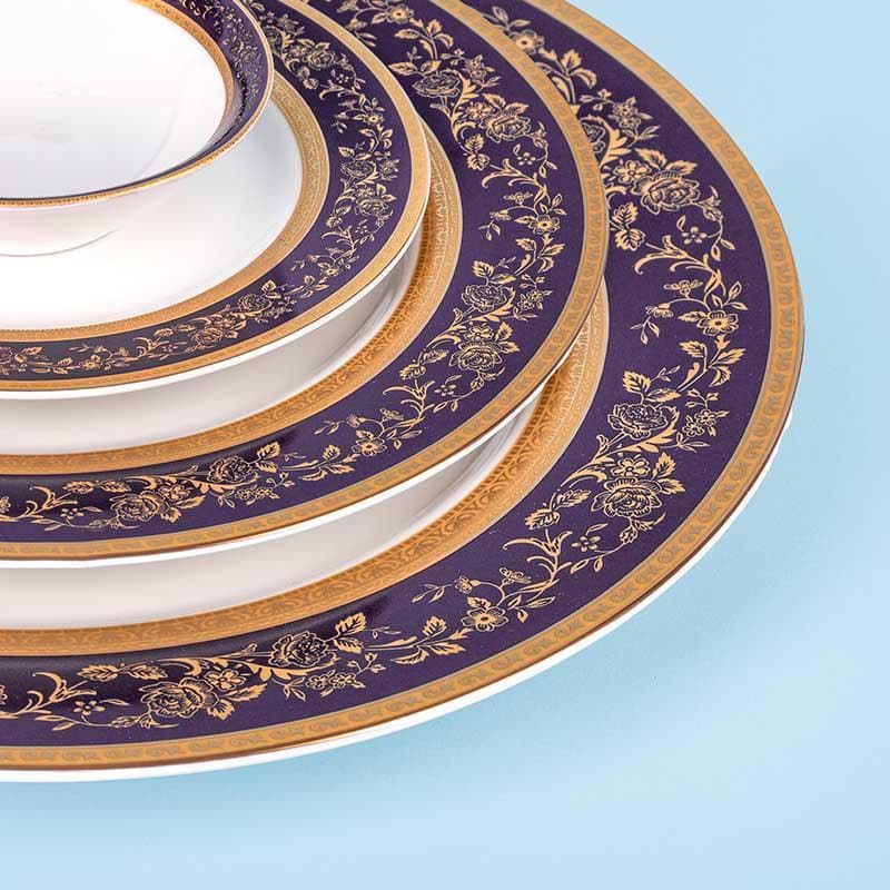 Buy Blue Gold Dinner Set - 33 Piece Set Dinner Set from Vaaree