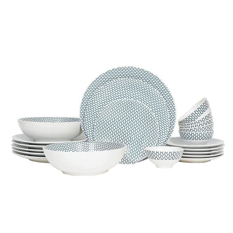 Buy Blue Weaves Dinner Set - 21 Piece Set Dinner Set from Vaaree