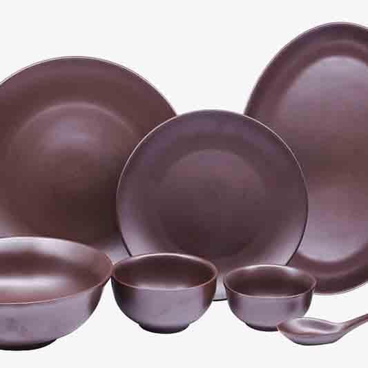 Buy Brown Fudge Dinner Set - 33 Piece Set Dinner Set from Vaaree