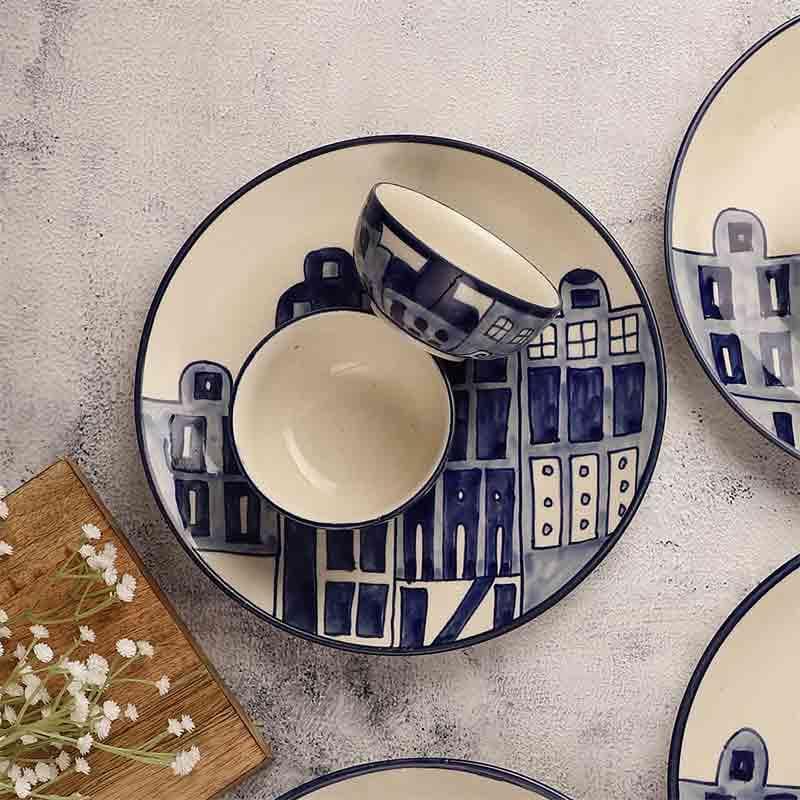 Buy Citylines Dinner Plate & Bowl - Eight Piece Set Dinner Set from Vaaree