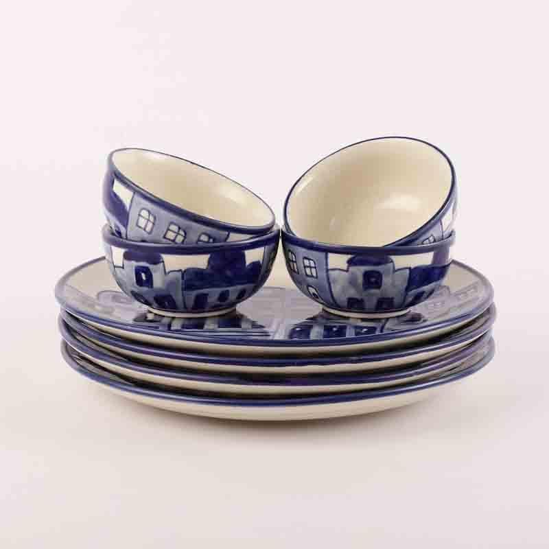 Buy Citylines Dinner Plate & Bowl - Eight Piece Set Dinner Set from Vaaree