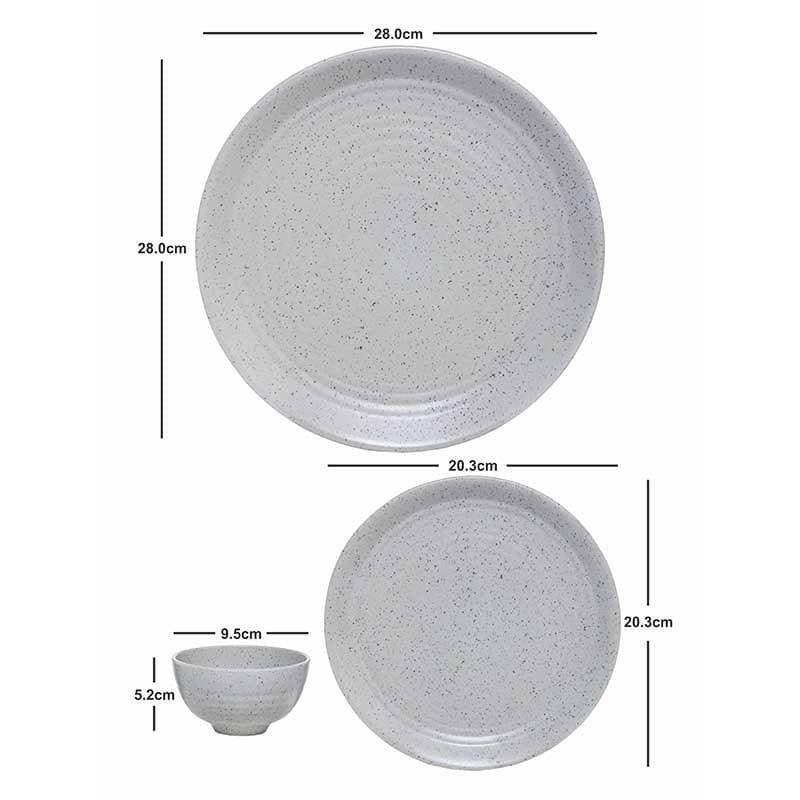 Buy Earthy Attic Dinner Set (White) - Sixteen Piece Set Dinner Set from Vaaree